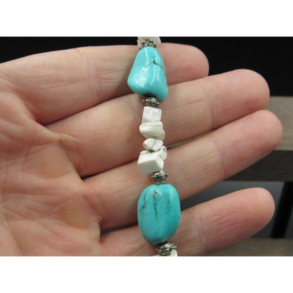 Blue And White Stone Expandable Bracelet Vintage Elegant Beautiful Everyday - Picture 2 of 5